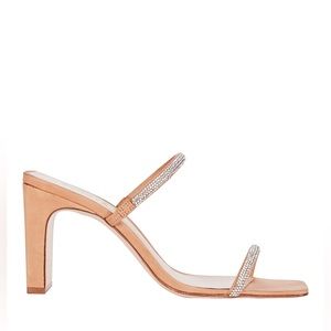 SCHUTZ SALWA CRYSTAL SUEDE SANDALS
Size 8 sparkly heel pumps